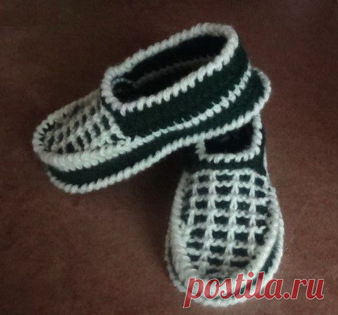 Утепляем ножки - вяжем домашние тапочки | Вязание крючком и спицами
