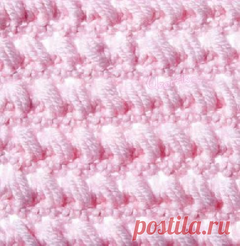 Узор с длинными петлями крючком