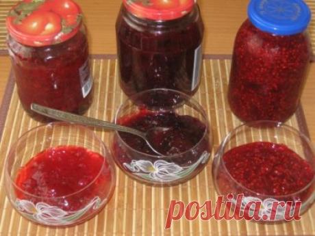 Смородина, малина, крыжовник и т.д с сахаром по типу желе... : Варенье