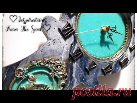 Stone clock - Kamienny zegar #zegar #tutorial #pentart #odif #homedecor