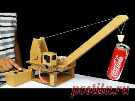 How to Make Remote Control Hydraulic CRANE From Cardboard