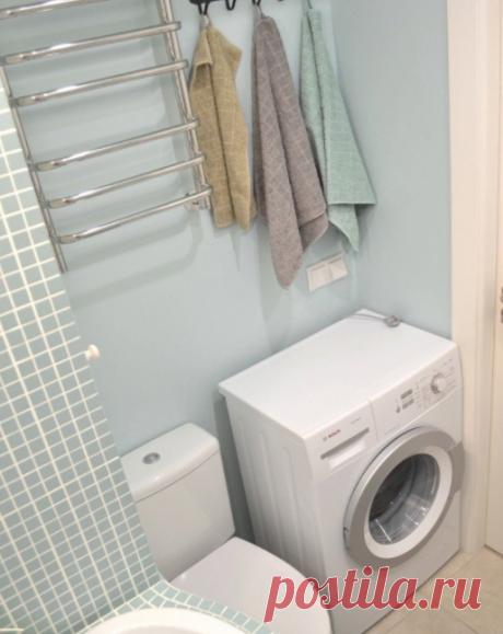 Совмещенный санузел в голубых тонах