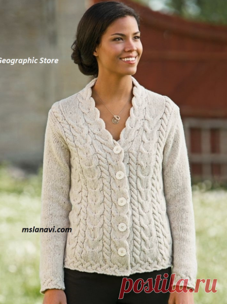 Жакет с косами от National Geographic Store | Вяжем с Лана Ви.