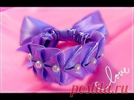 Резинка для волос из лент МК / Резинка для гульки  / from satin ribbon Hair styil DIY