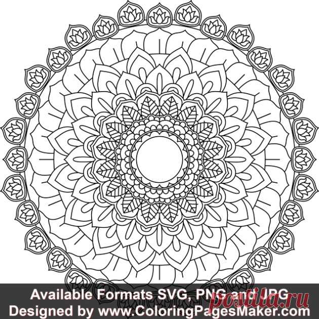 SVG Mandala Art #158 &#8211; ColoringPagesMaker