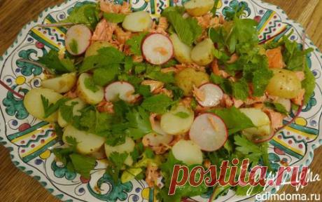 Салат с молодым картофелем, редисом и кижучом | Кулинарные рецепты от «Едим дома!»
