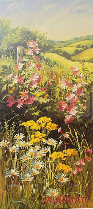 Художник Mary Dipnall. Полевые цветы... Разноцветье средь трав и росы....