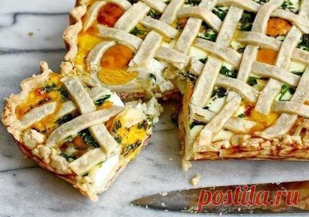 Пирог с картофелем,яйцами и ветчиной / Западло