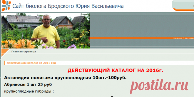 Биолог Бродский Юрий Васильевич - Главная страница Семена косточковых для северо-запада.