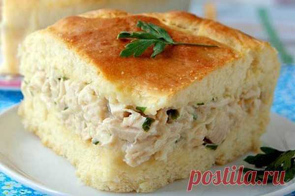 Пирог с начинкой из курицы в соусе