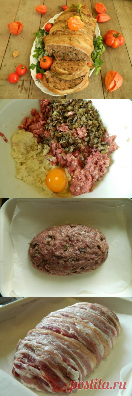 Мясной английский "хлеб" Митлоф из фарша рецепт с фото