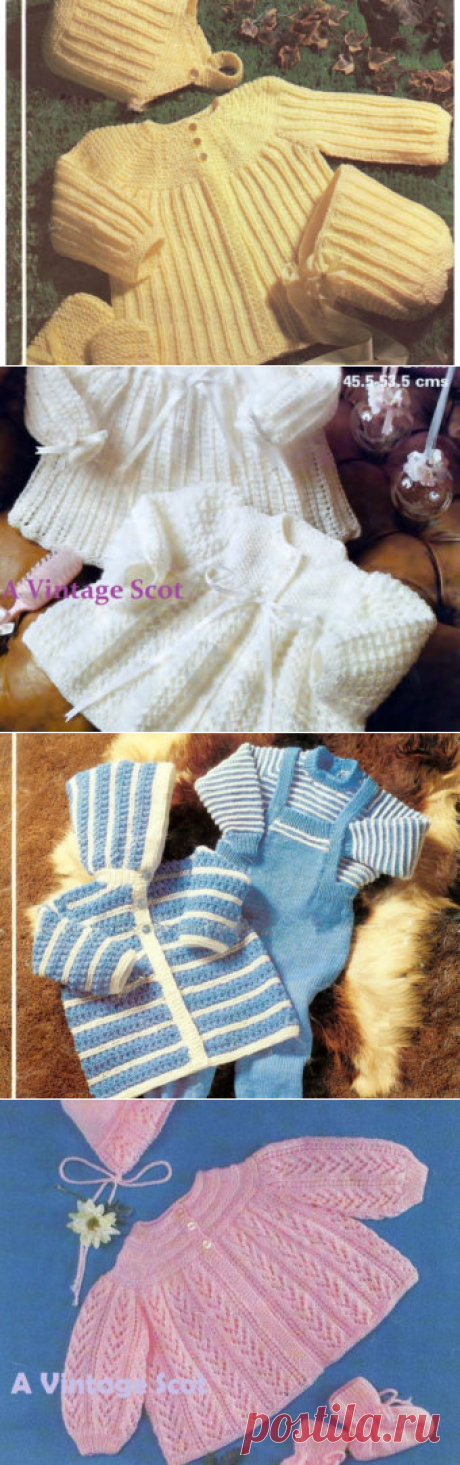 Baby QK Matinee Jacket Hat Bootees & mittens 18ins Copley