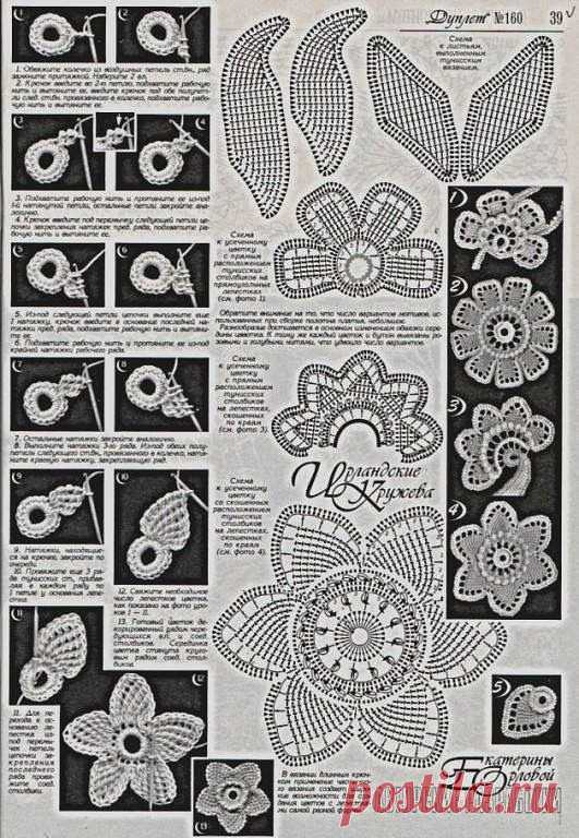 Irish crochet &: Из элементов.
