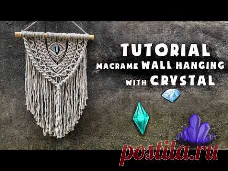 Boho Macrame Wall Hanging with 💎CRYSTAL💎 - YouTube