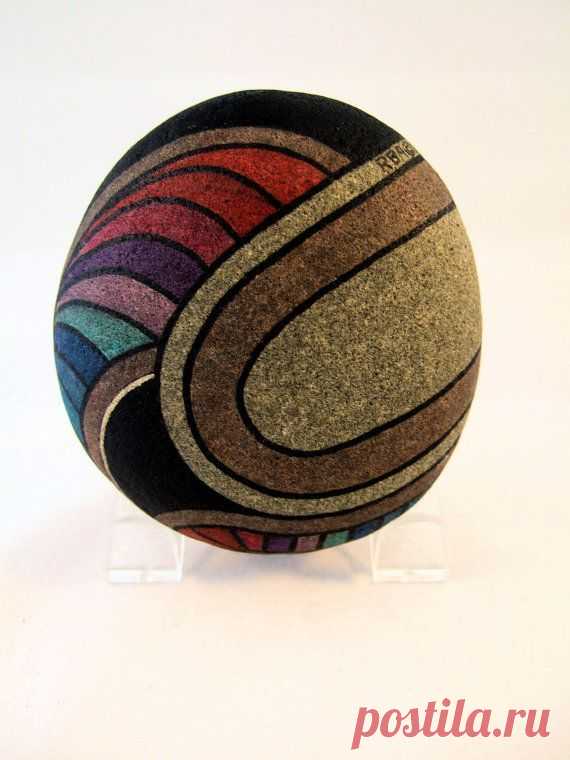 Hand Painted Rock, Signed Numbered, Collectible, Art Object, Home Decor, Office…