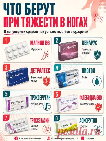 8 популярных средств при отеках и тяжести в ногах