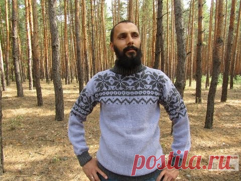 Мужской свитер с жаккардовым узором спицами (+ВИДЕО) - Затейка.com.ua - рецепты вкусных десертов, уроки вязания схемы, народное прикладное творчество