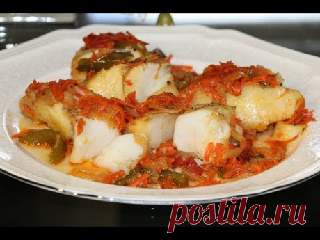 Треска в Томатно - Овощном соусе! Рыба запеченная в духовке!