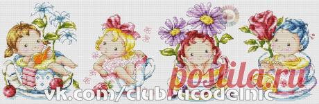 ДЕТСКАЯ ВЫШИВКА-Малышки в чашках