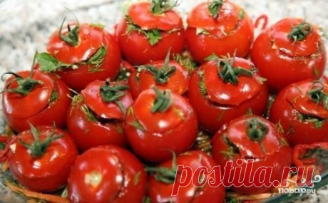 Помидоры, фаршированные зеленью и чесноком - пошаговый рецепт с фото на Повар.ру