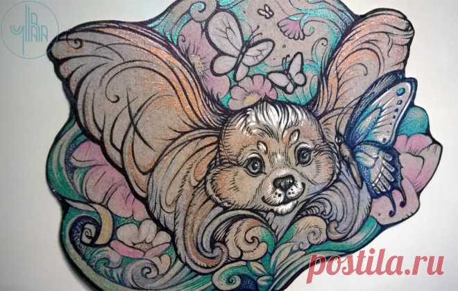 Dog and butterfly - Yullapa's Sta.sh