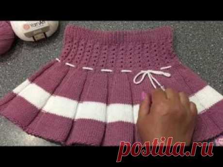 В этом видео мк предлагаю связать спицами юбочку для маленькой девочки. Юбочка вяжется по кругу. Использовалась пряжа YarnArt джинс, спицы №3, ещё понадобить...