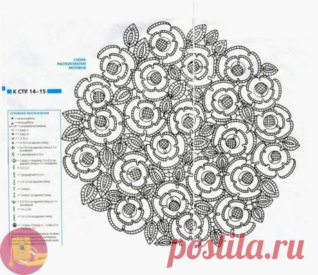 Салфетка: восхитительная прелесть белых роз — DIYIdeas