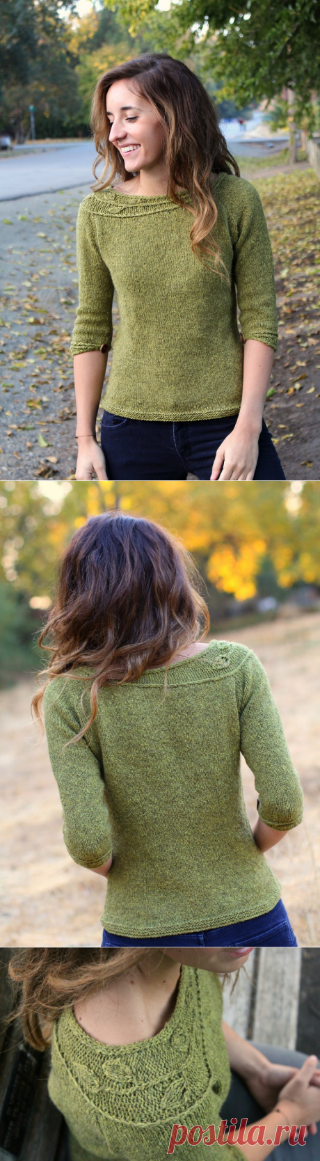 пуловер спицами