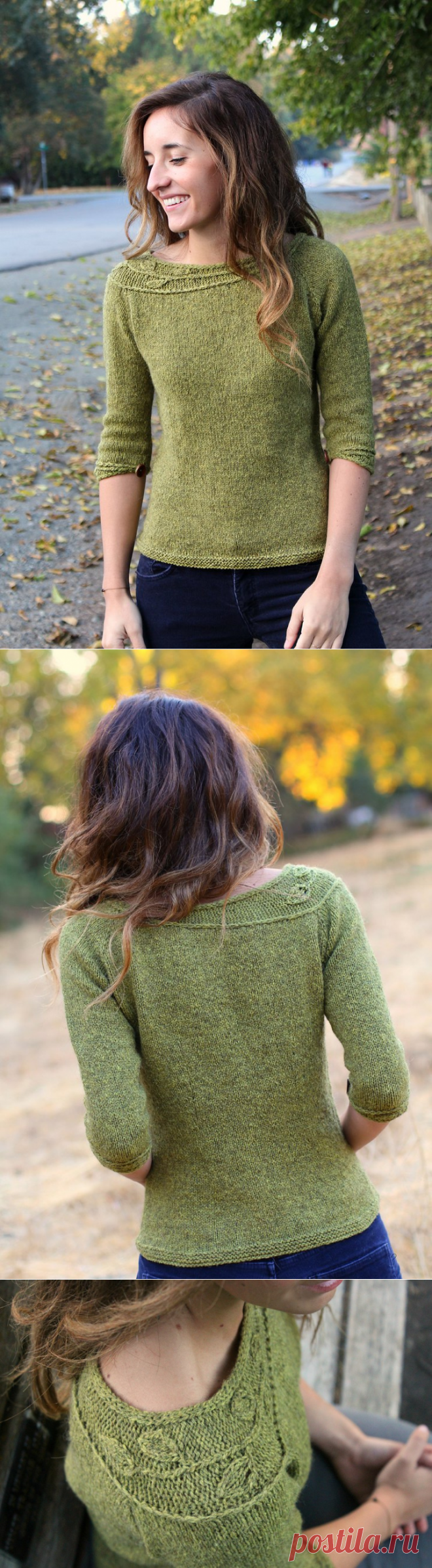 пуловер спицами