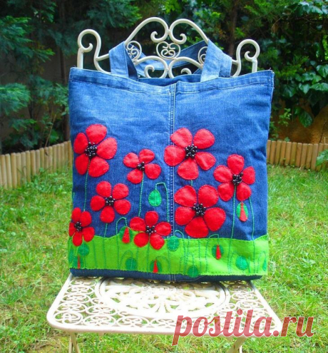 Несложные hand made идеи. Красивые сумки с аппликацией