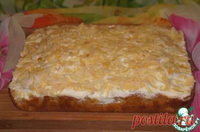 Нежнейший большущий пирог с персиками и грушами. При этом быстро и просто!