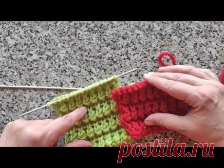 Плотный, объемный узор для шапок, свитеров и кардиганов, спицами