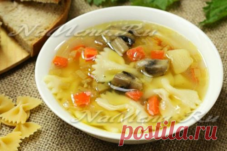 Куриный суп с шампиньонами