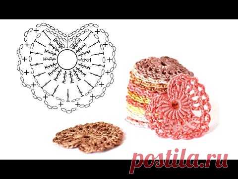 Сердечки крючком схемы - идеи для вязания Маленькие и большие, простые и ажурные сердечки крючком легко связать по схеме. Вязаные сердечки крючком - уникальный подарок на День Валентина.  Видео подборка фото идей для вязания и вдохновения.