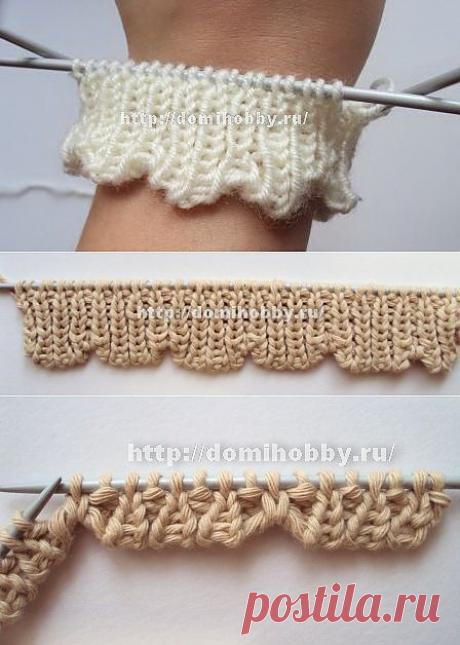 волнистый край спицами.