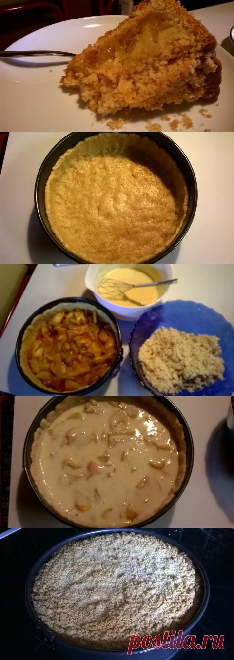 Яблочный пирог "Царский" со сметанной заливкой и сливочной крошкой | 4vkusa.ru