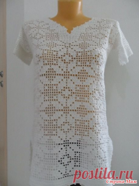 Пляжная туника, филейное вязание | Handmade24