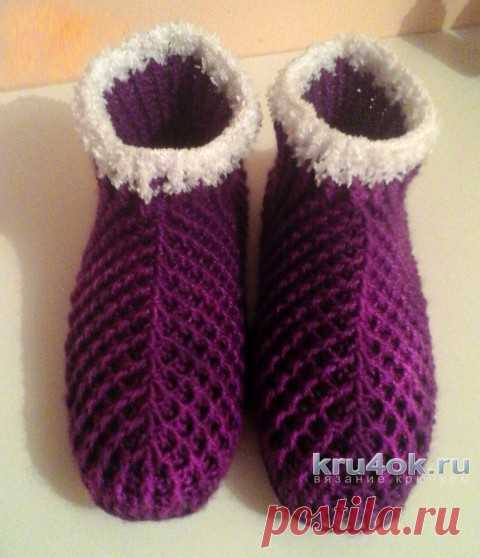 Домашние тапочки крючком.