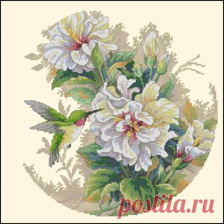 Сачать схему вышивки &quot;Hibiscus Duo&quot;