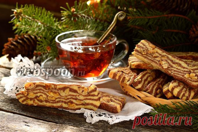 Полосатое печенье с орехами на Webspoon.ru