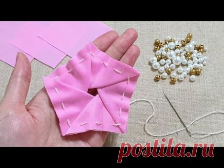 Супер легкая идея для поделок из цветов с тканью - Дизайны ручной вышивки - Удивительный трюк - Шитье-своими руками