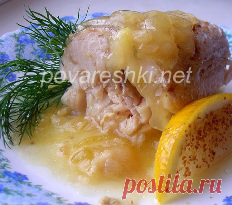 Треска в луковом желе - кулинарные рецепты Поваренка с поварешкой