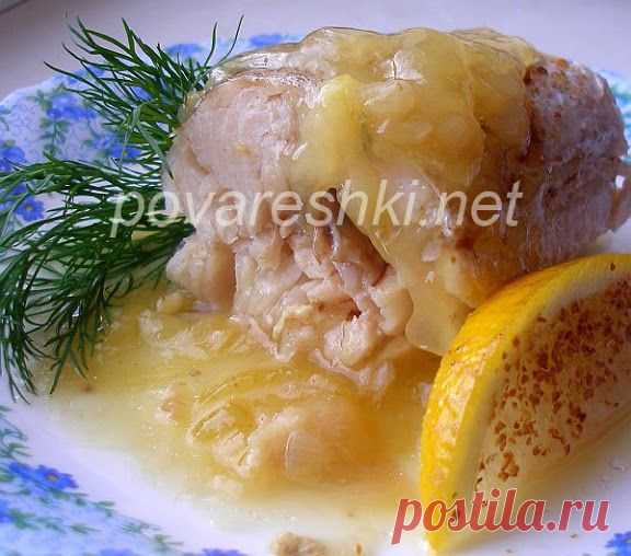 Треска в луковом желе - кулинарные рецепты Поваренка с поварешкой