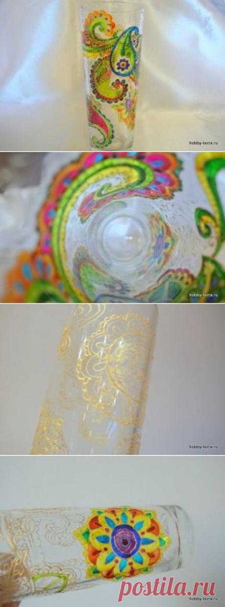 Метаморфозы (превращение стакана в вазу; витражная роспись) | ХоббиТерра - Ваш компас в мире увлечений