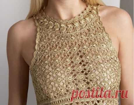 Платье &quot;Вечерний коктейль&quot;. Крючком. Схема