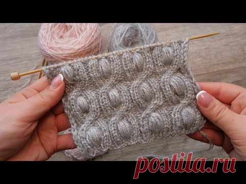 Узор «Bobble & Cable» спицами 🎭 knitting pattern