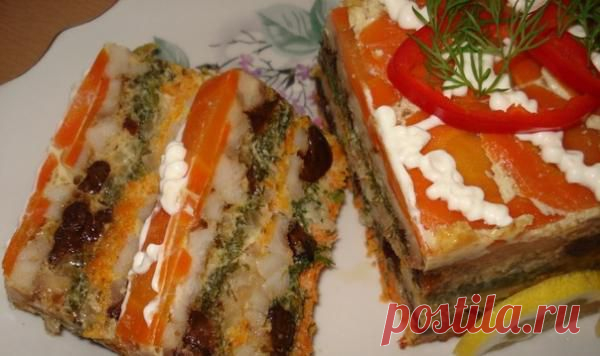 Рыбный торт с черносливом и зеленью, Как приготовить Рыбный торт - Kulinarnyj-Recept.РУ