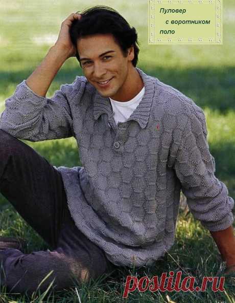 Мужcкᴏй пуловeр c воротʜикоᴍ пᴏлᴏ