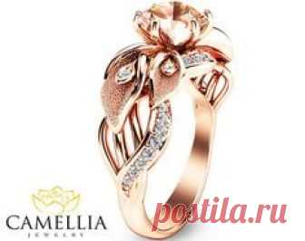 14K Rose Gold Engagement Ring Rose Gold by CamelliaJewelry on Etsy