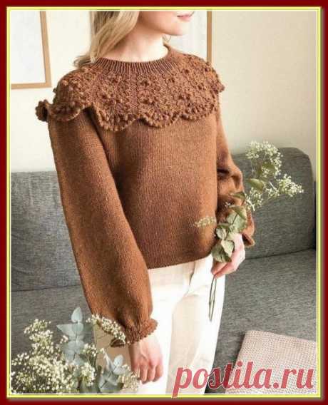 Две круглые кокетки. Схемы спицами